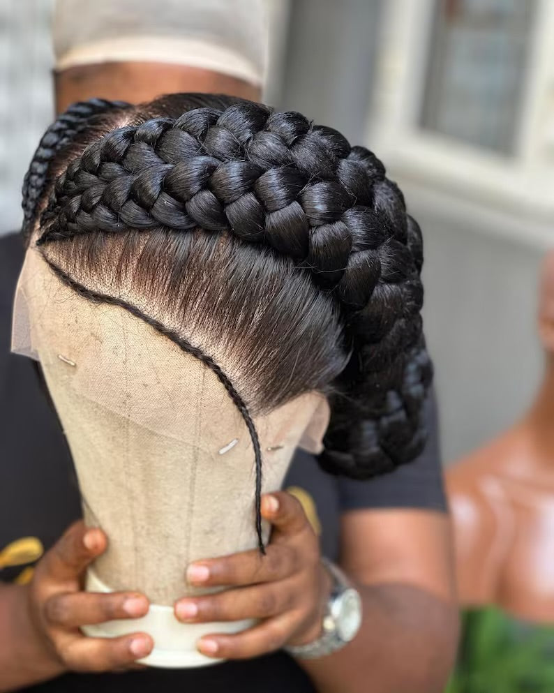 Jumbo braids to the back