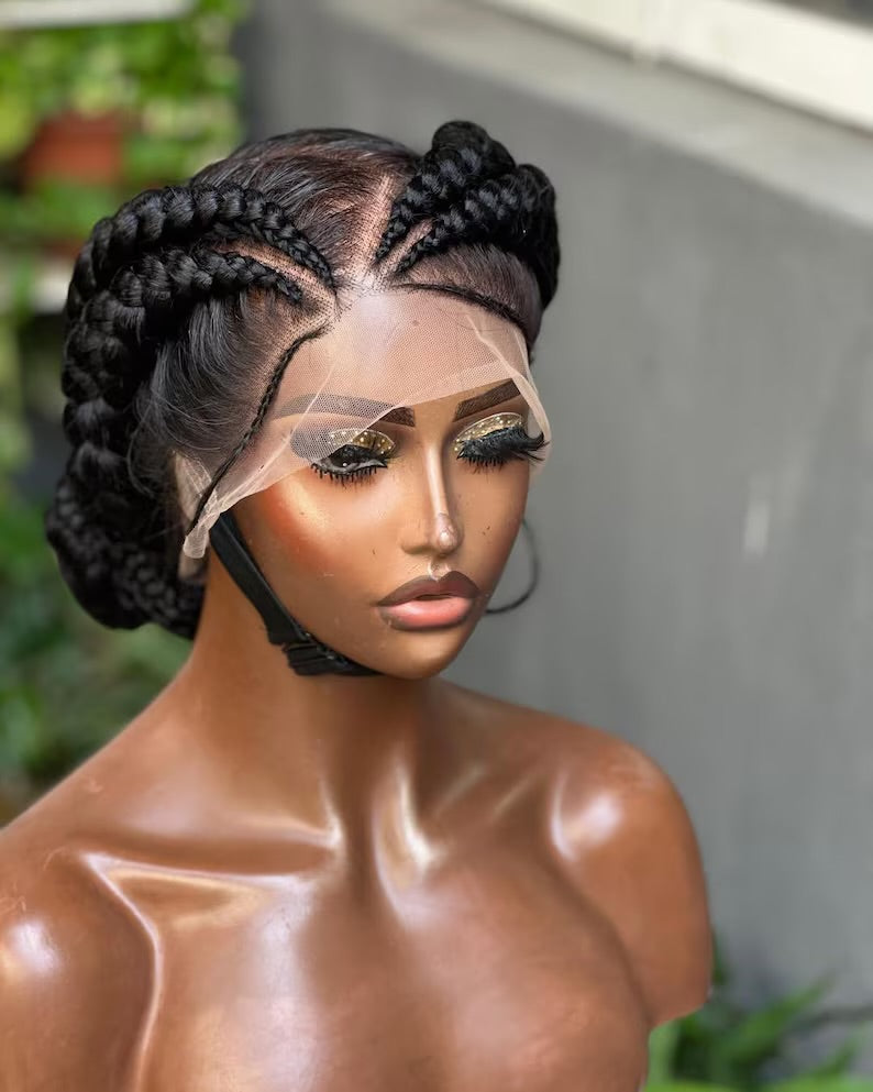 Jumbo braids to the back