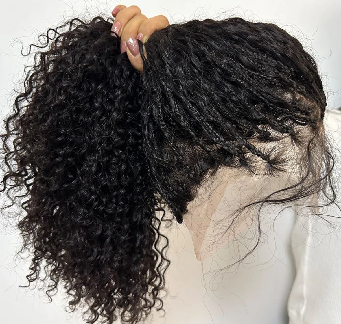 Full lace 250 density human hair bohemian braids
