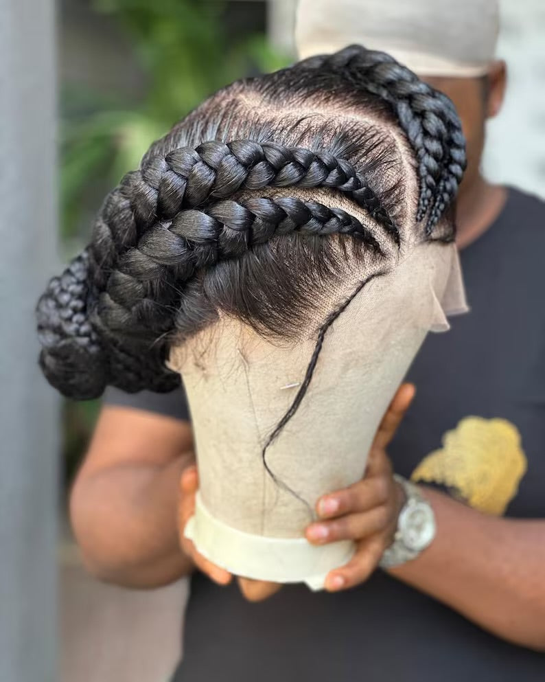 Jumbo braids to the back