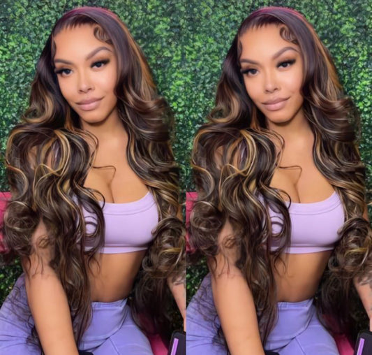 Hd body wave highlights wigs