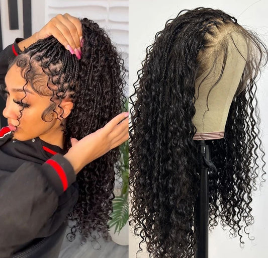 Full lace 250 density human hair bohemian braids