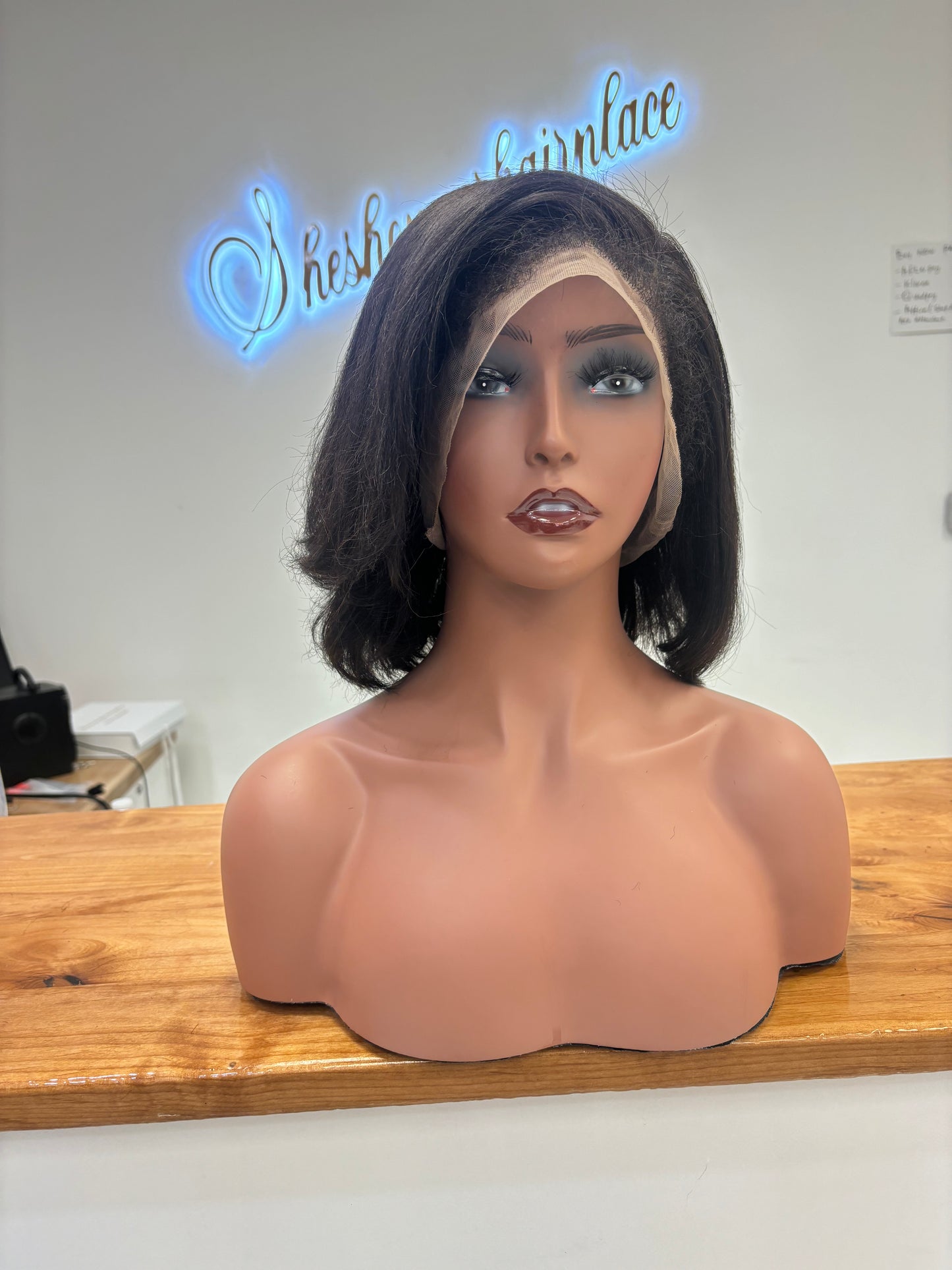 Hybrid full lace silk press texture with baby hair