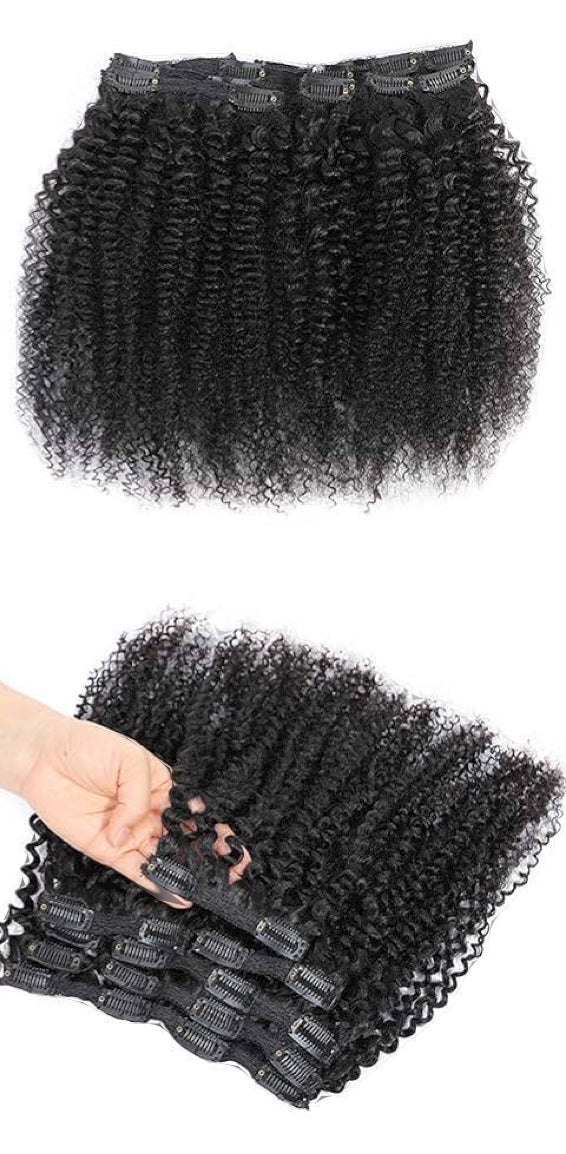 Natural Kinky curly clip ins