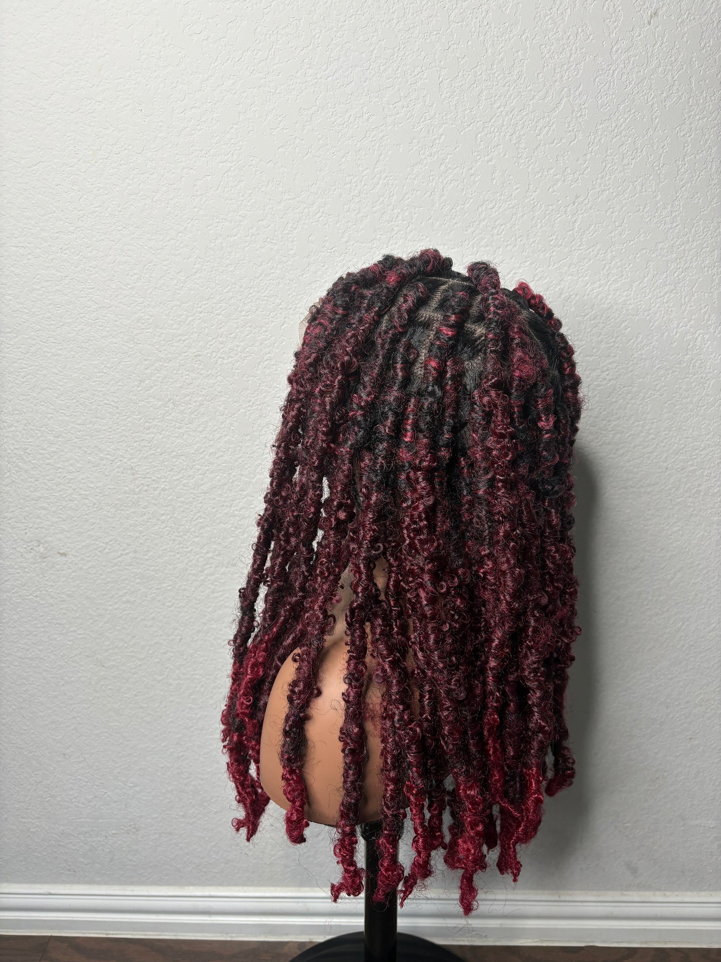 Burgundy butterfly locs