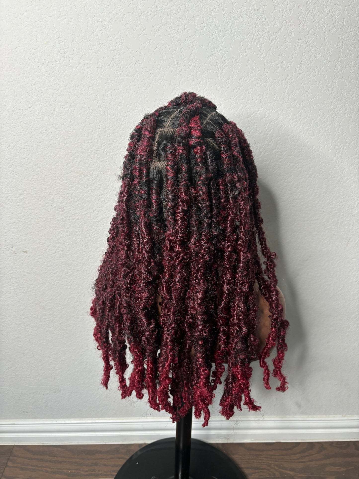 Burgundy butterfly locs
