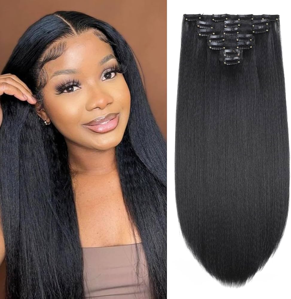 Kinky blow out seamless clip ins