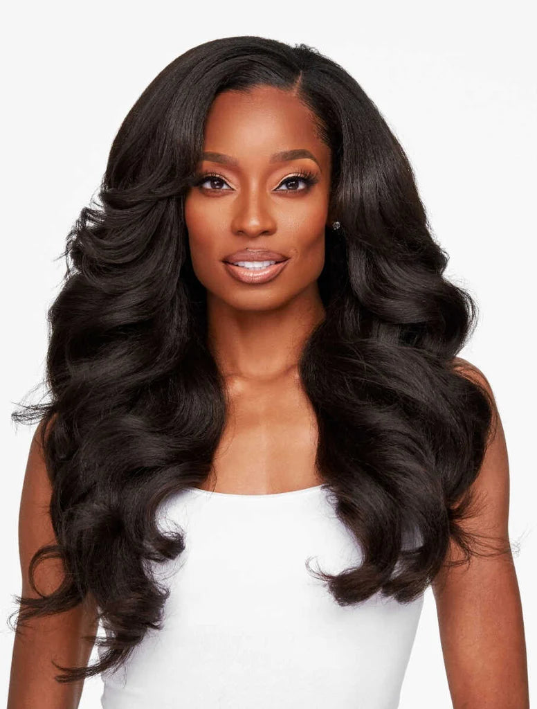 Kinky blow out seamless clip ins