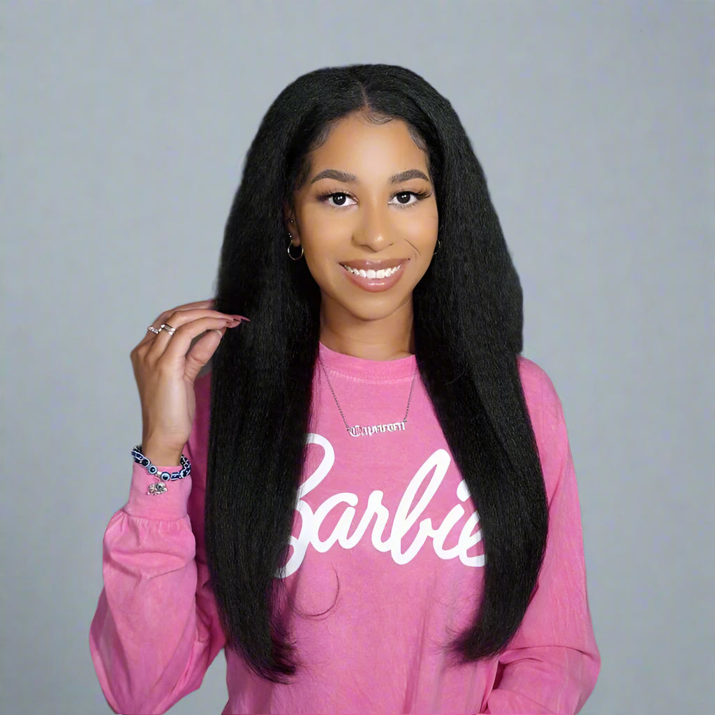 Kinky blow out seamless clip ins