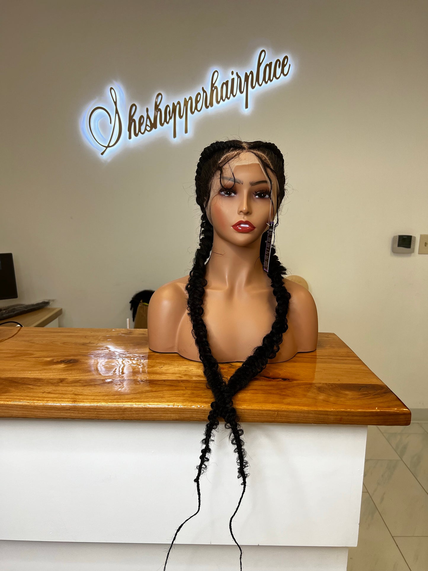 Two butterfly braids to the back