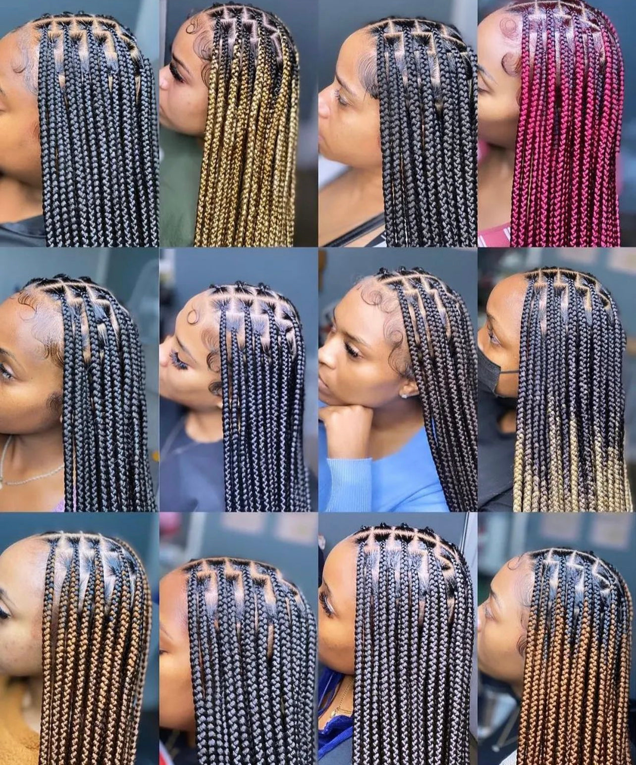 Book knotless braids