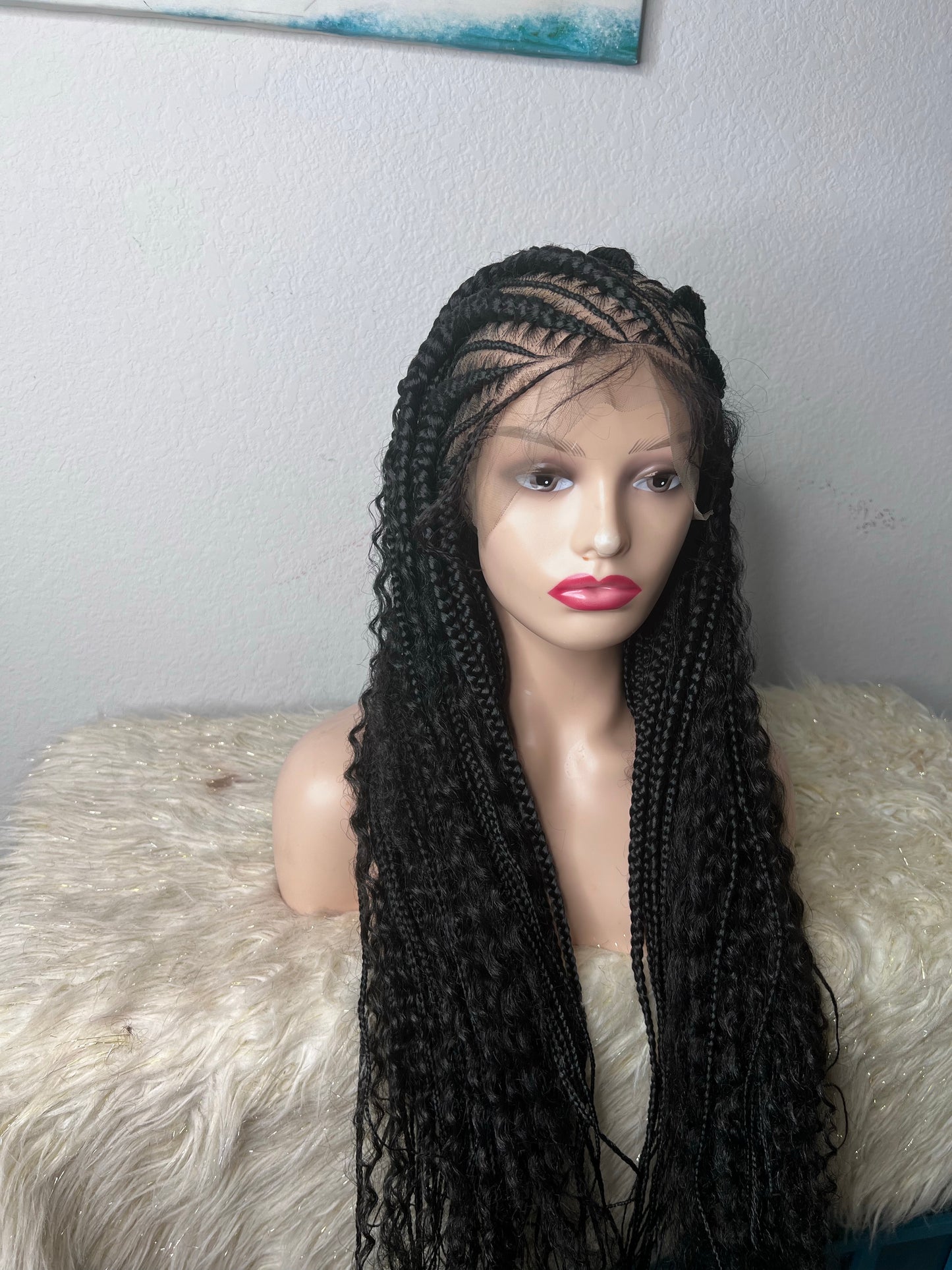 Boho stitched braids full lace