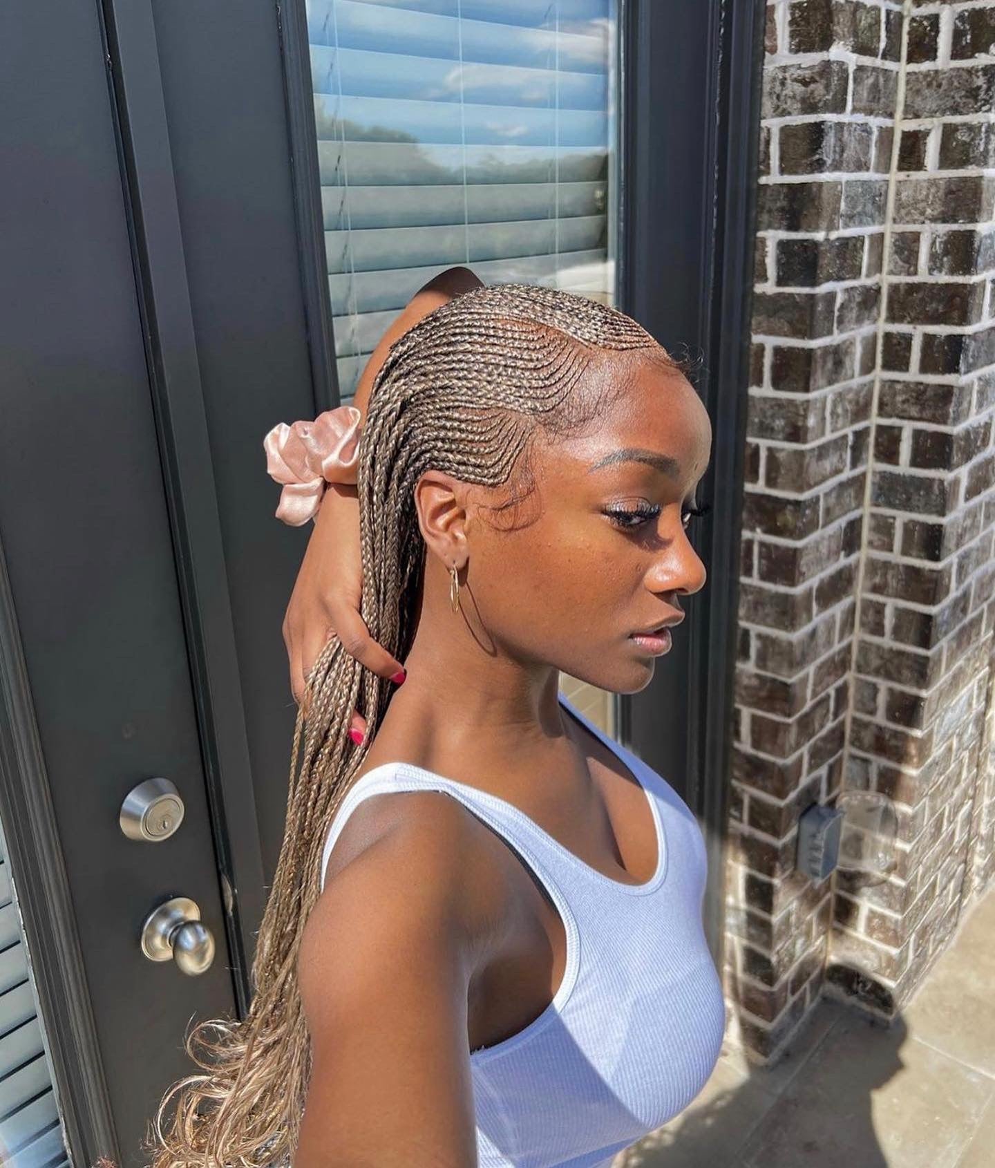 Custom full lace 27/613 cornrows micro tribal braids - sheshopperhairplace LLC