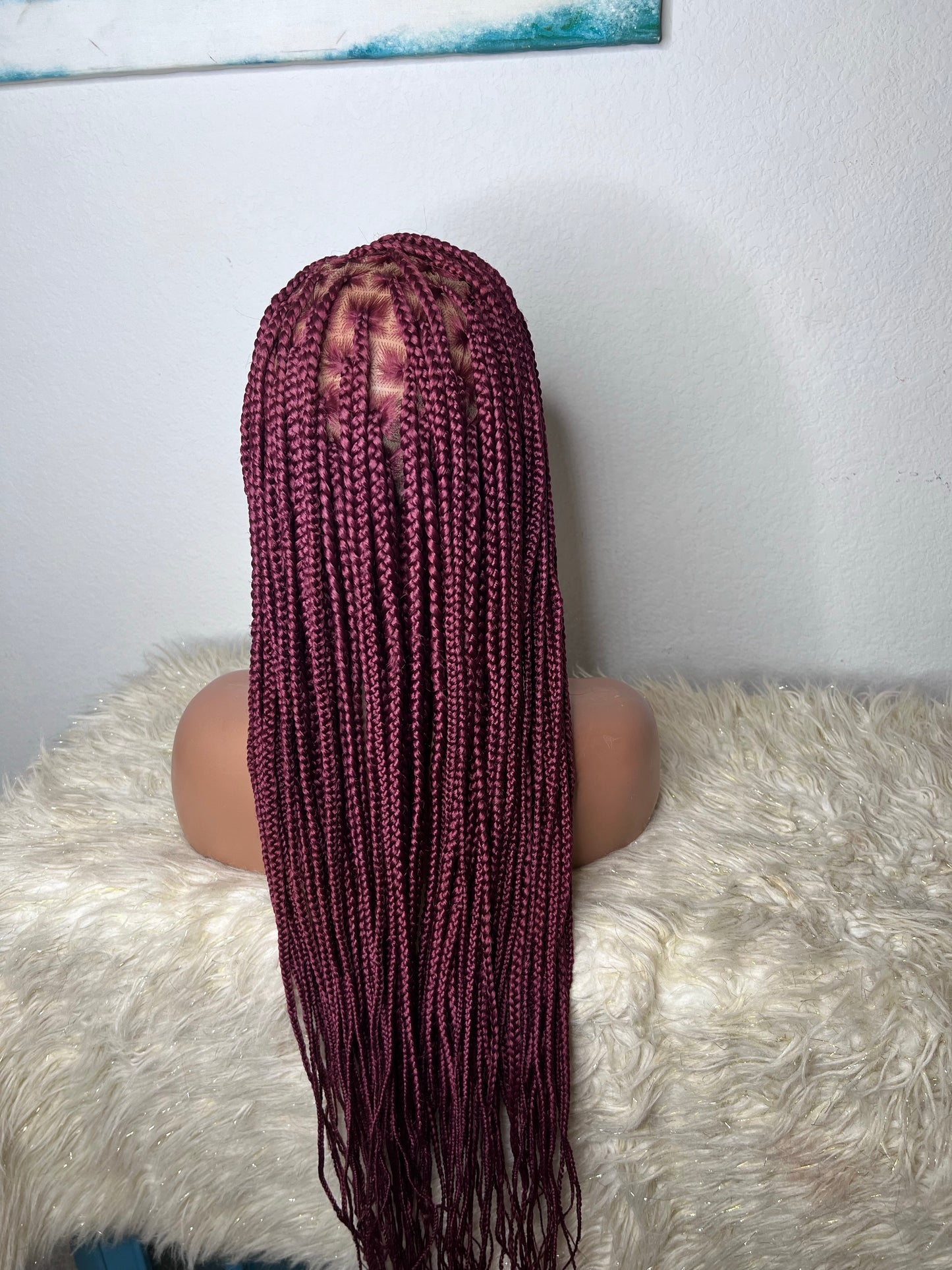 Burgundy knotless braids
