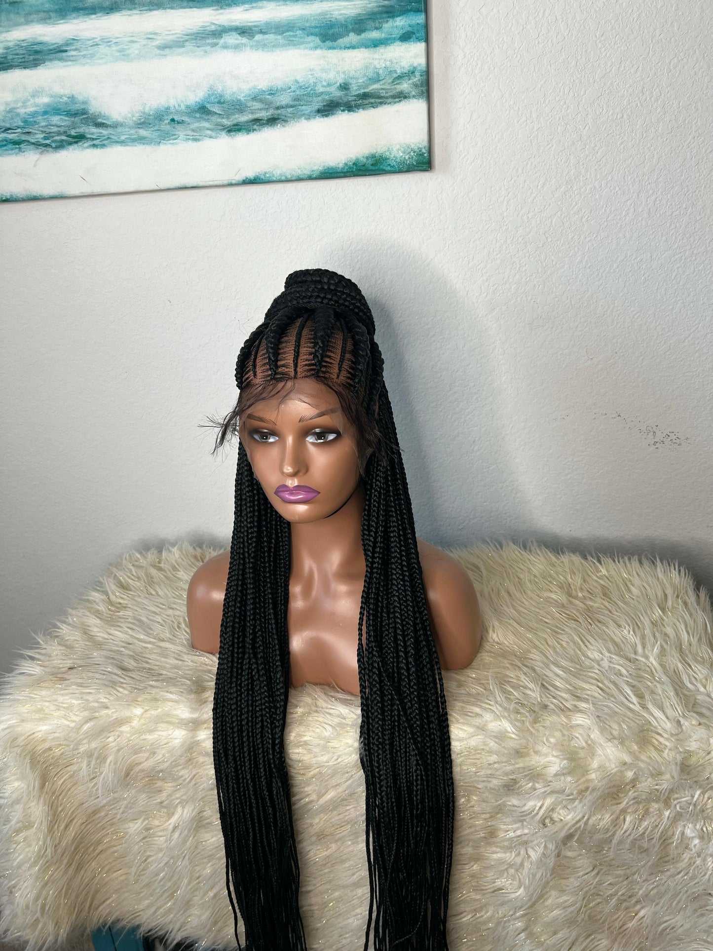 Stitched up down braids full lace
