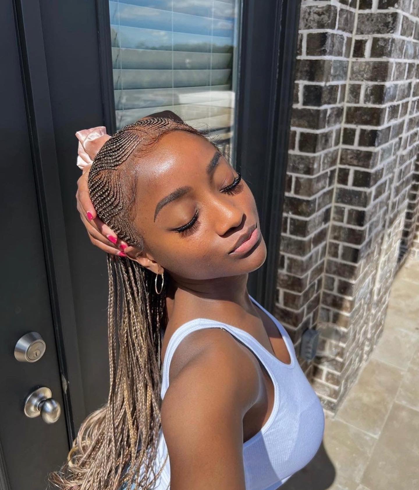 Custom full lace 27/613 cornrows micro tribal braids - sheshopperhairplace LLC