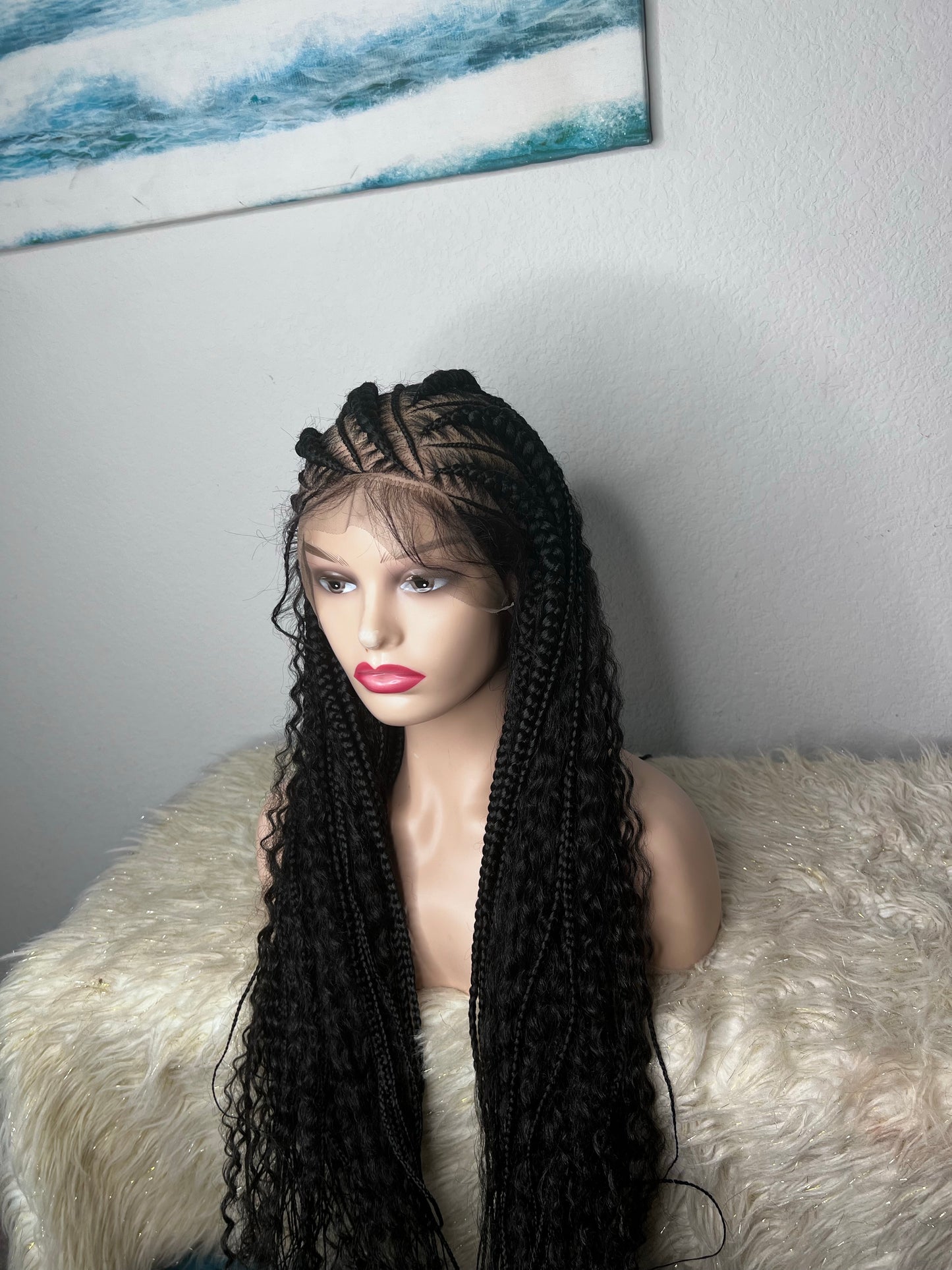 Boho stitched braids full lace