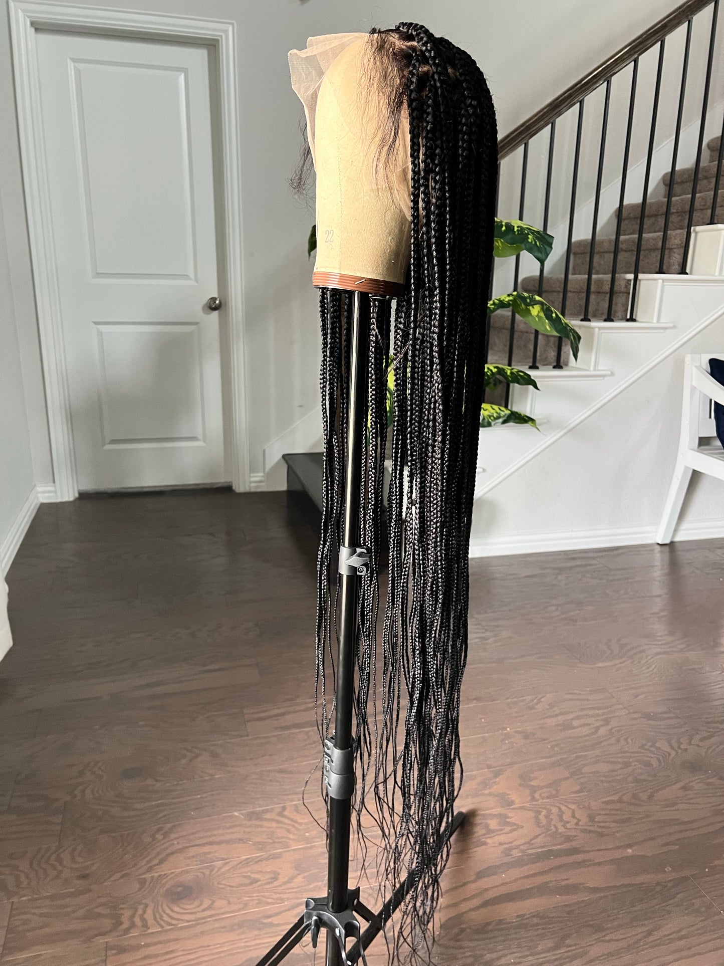 Knee length medium knotless full lace 1b - sheshopperhairplace LLC