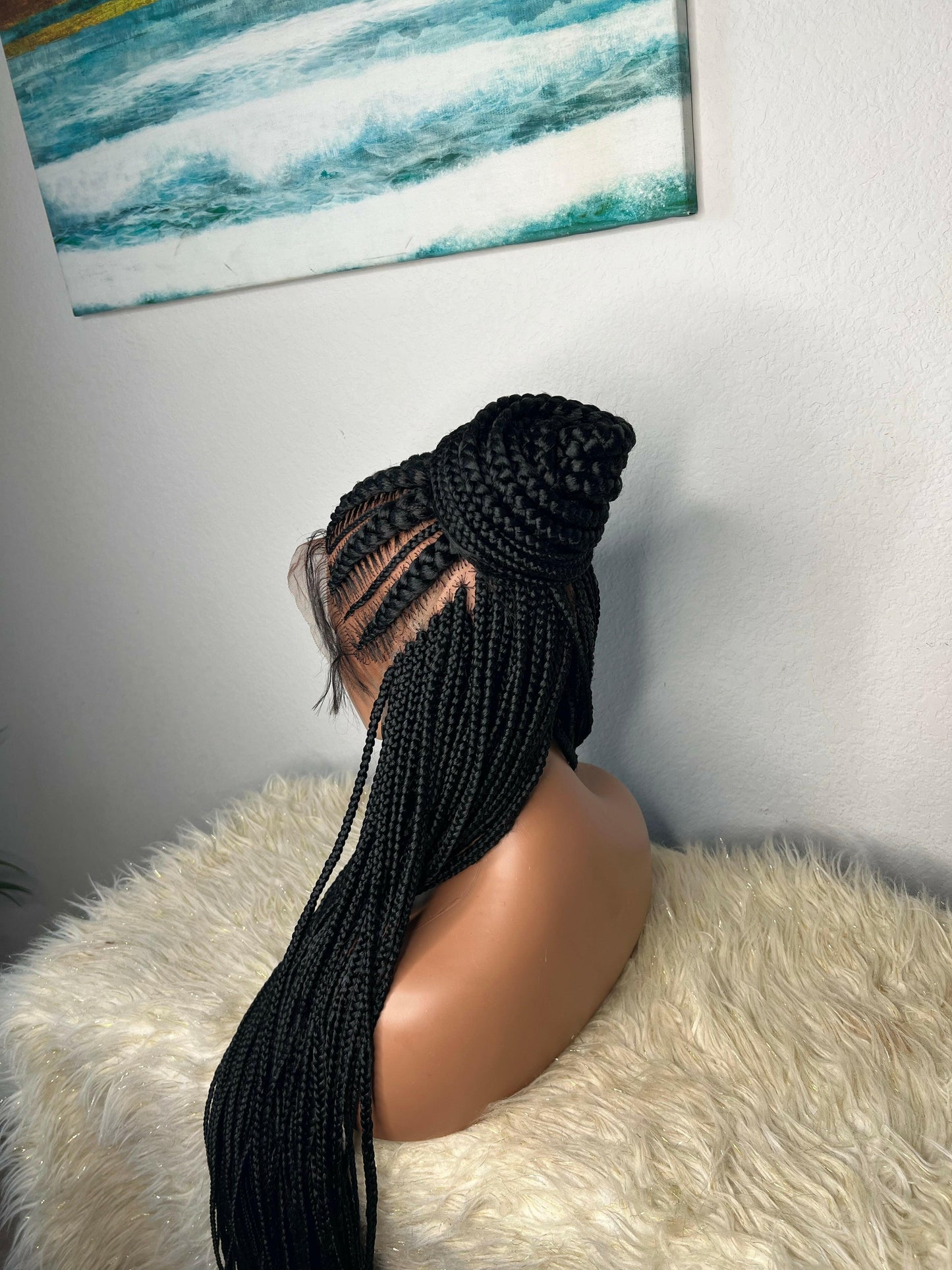 Stitched up down braids full lace
