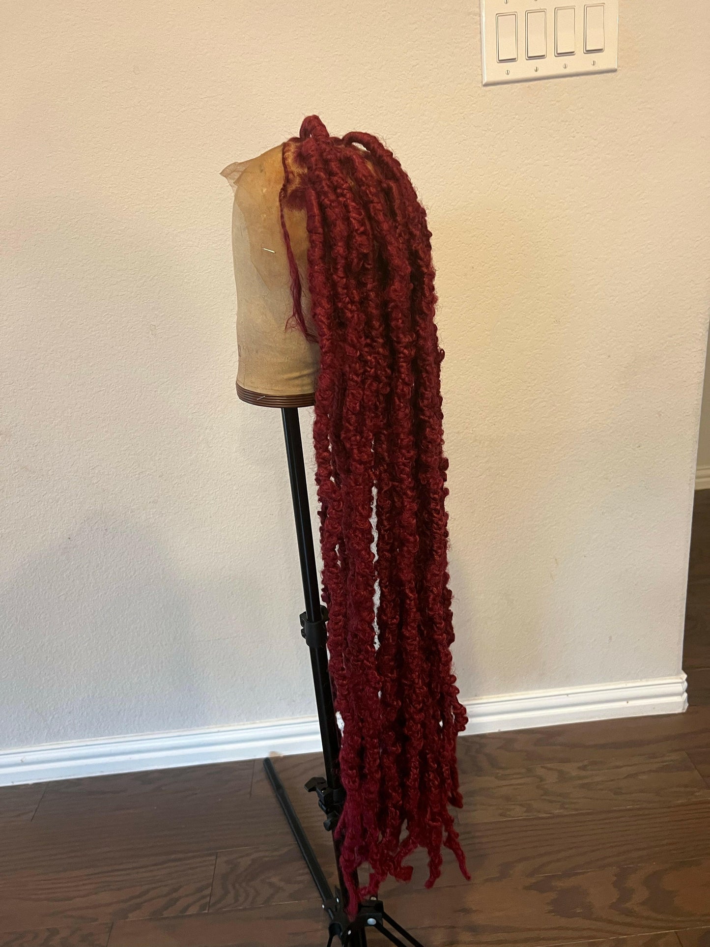 Burgundy butterfly locs 30 inches