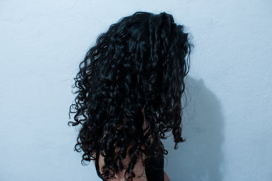 a person with the hair pulled back
