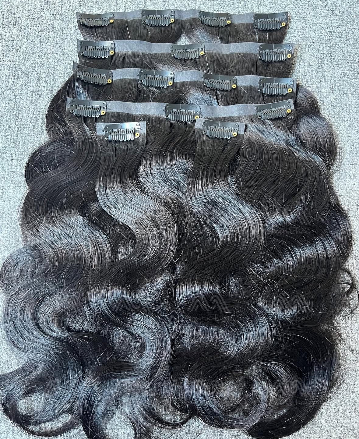 Virgin Body wave seamless clip ins