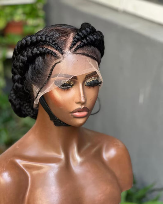 Jumbo braids to the back