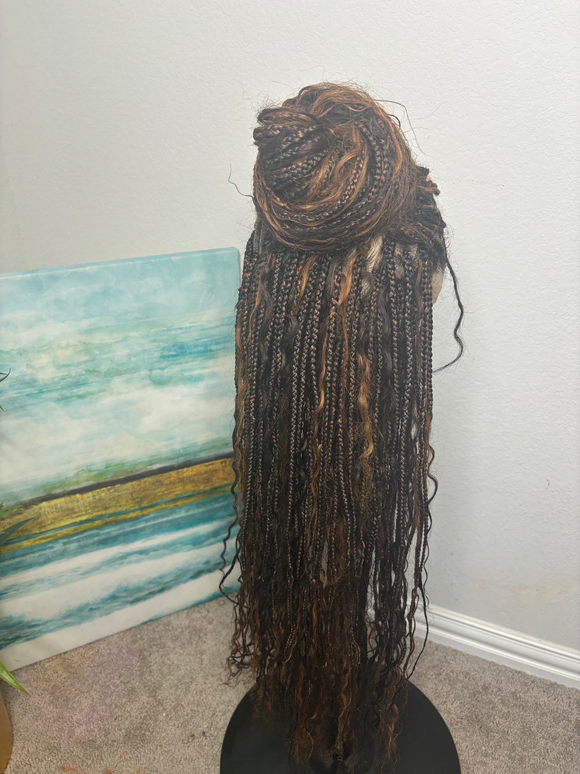 Human hair boho knotless braids 4/30 30 inches β sheshopperhairplace LLC