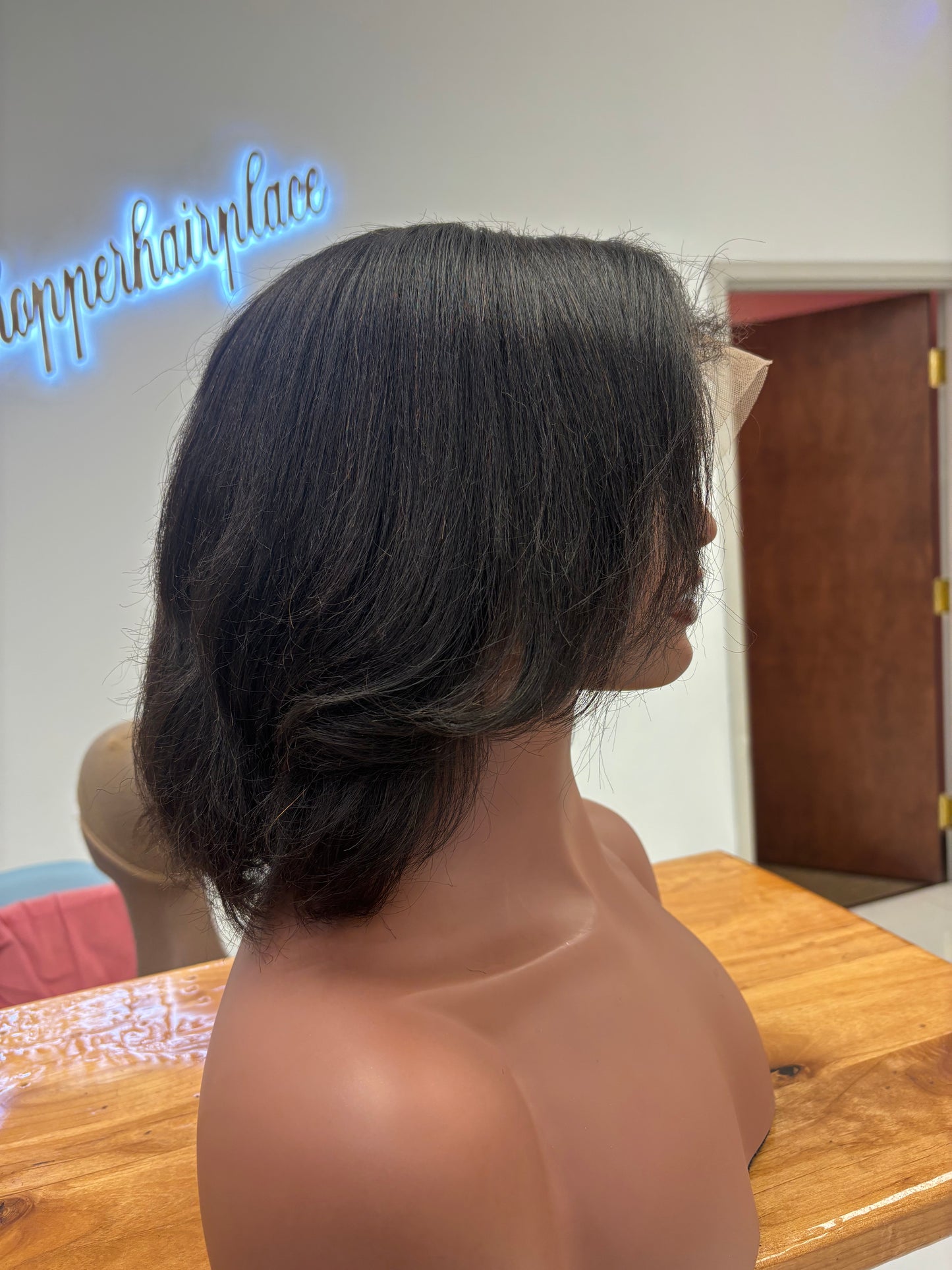 Hybrid full lace silk press texture with baby hair