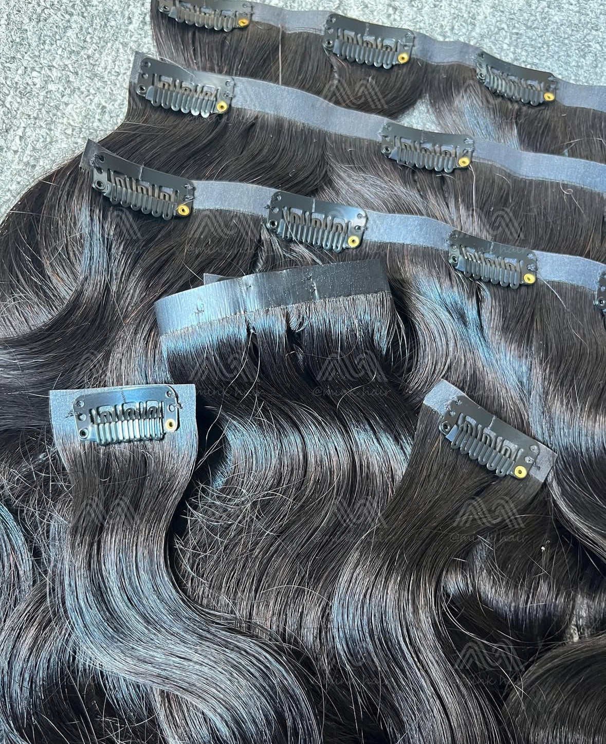 Virgin Body wave seamless clip ins