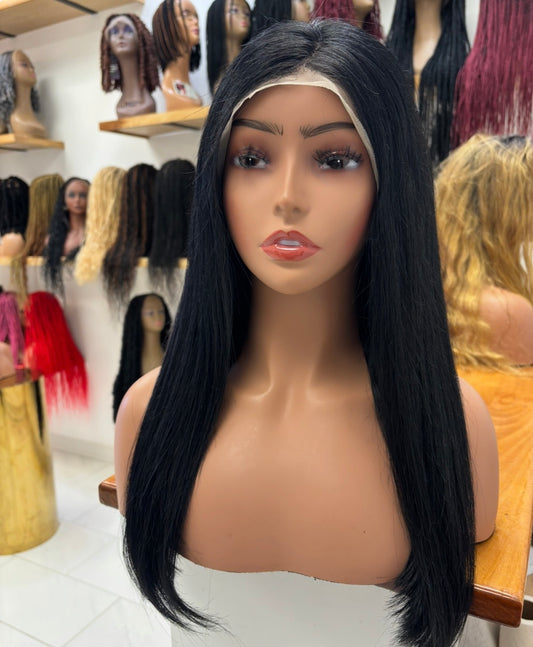 Glueless black human hair wig