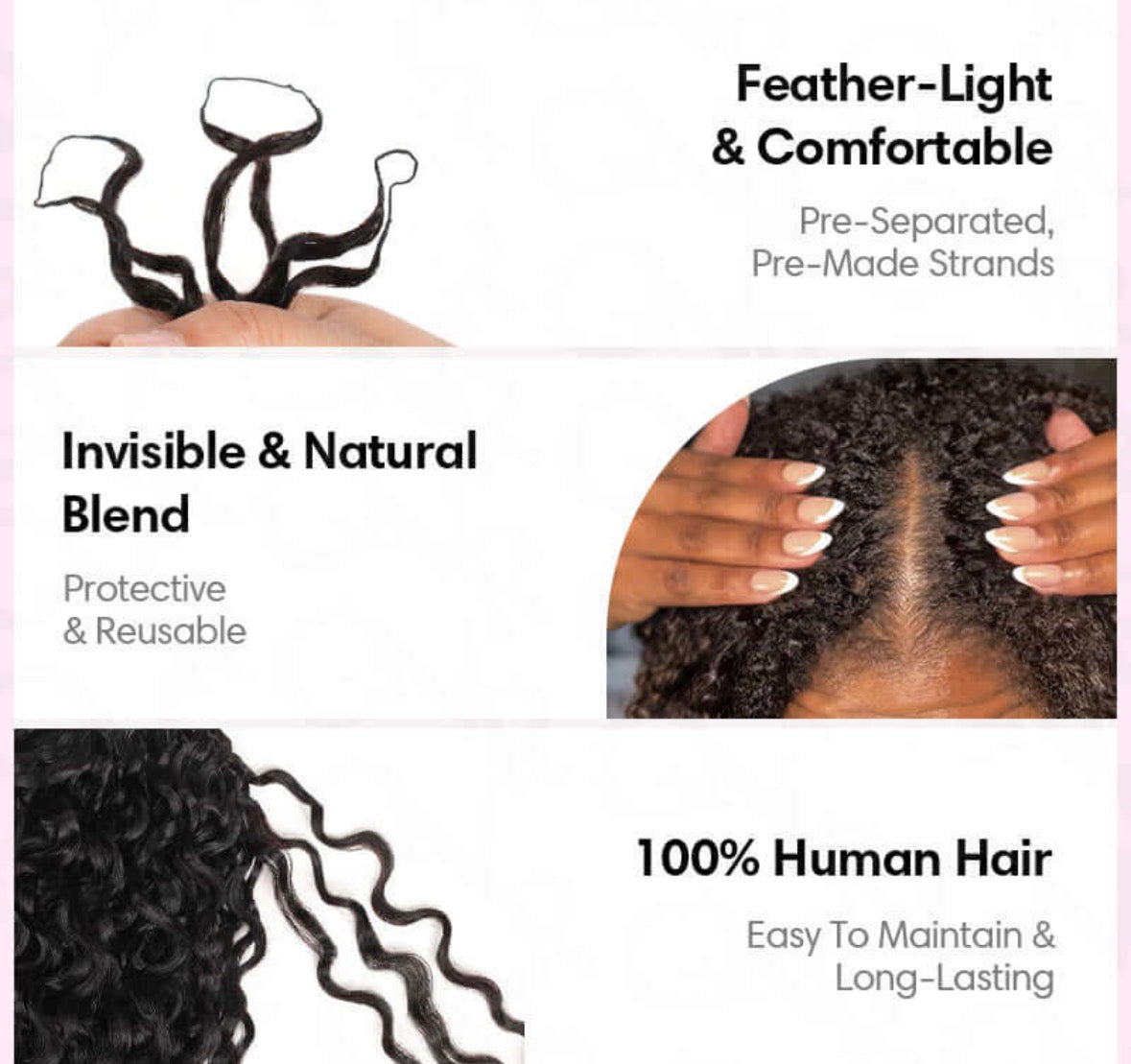 Human-hair pre looped crochet hair