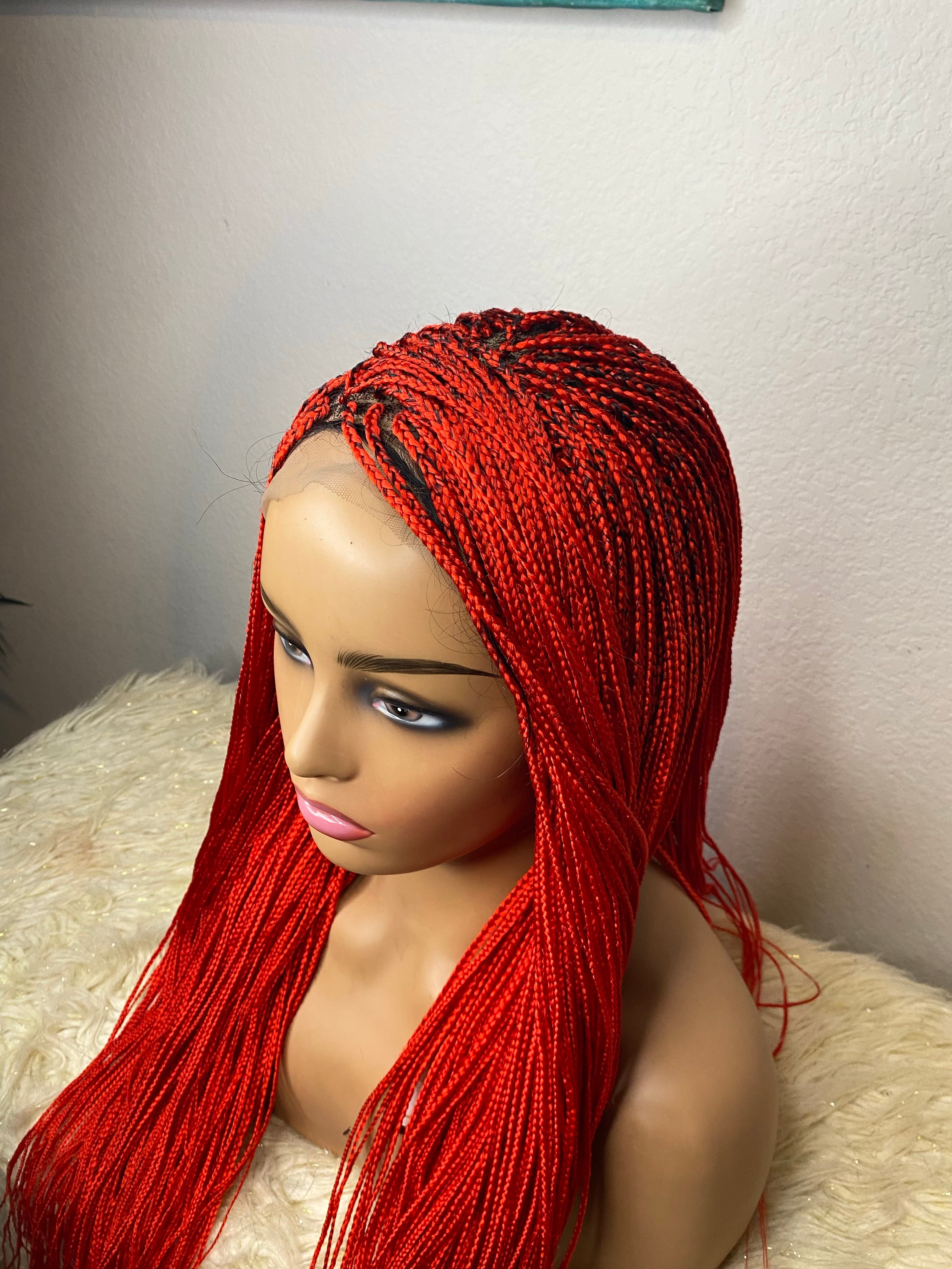 Red micro braids – sheshopperhairplace LLC