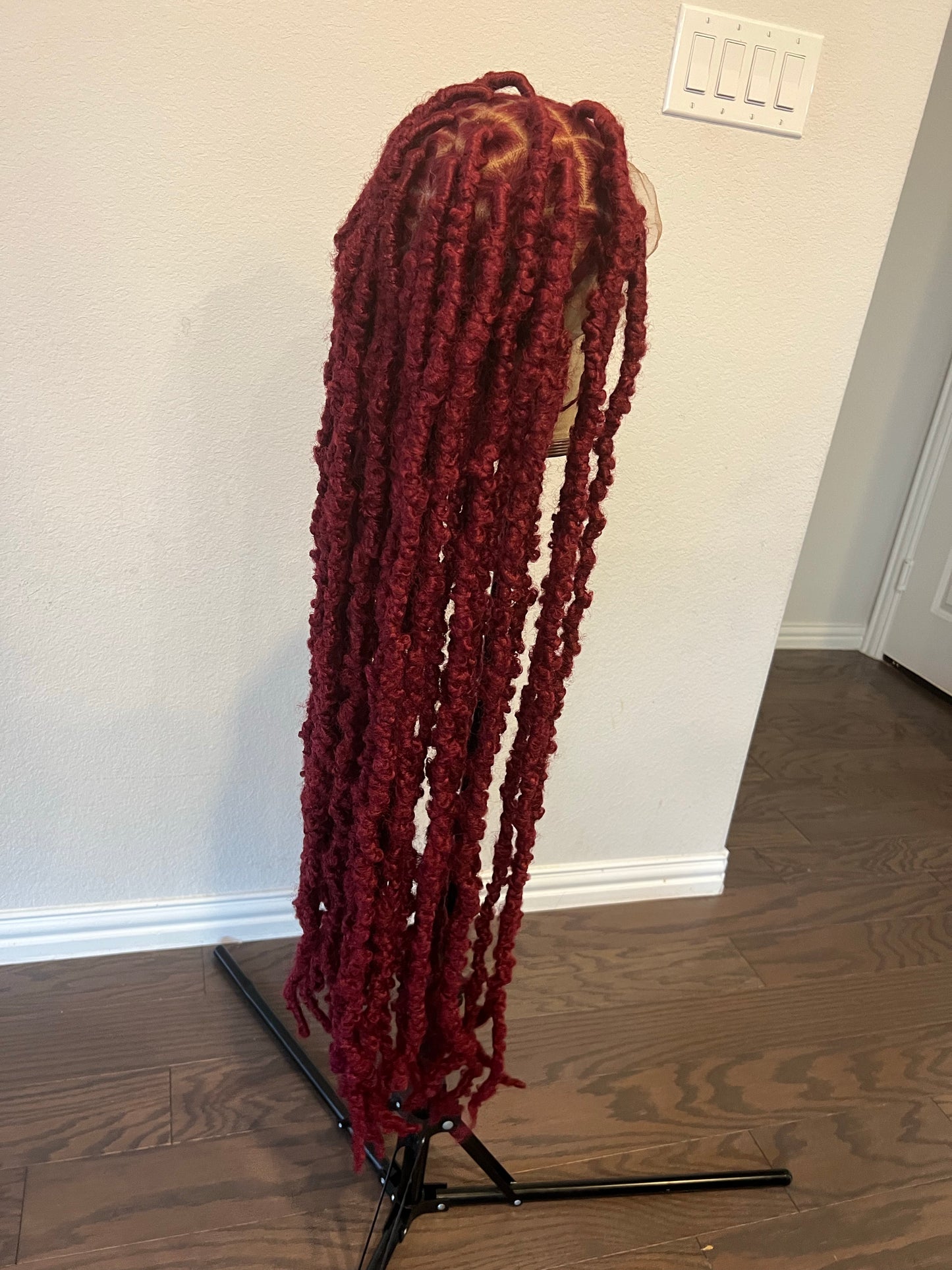 Burgundy butterfly locs 30 inches