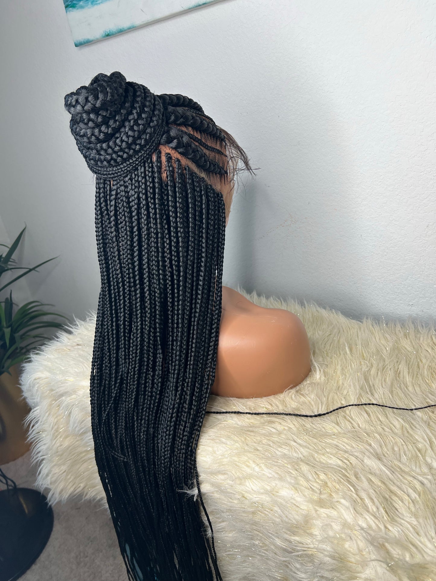 Stitched up down braids full lace