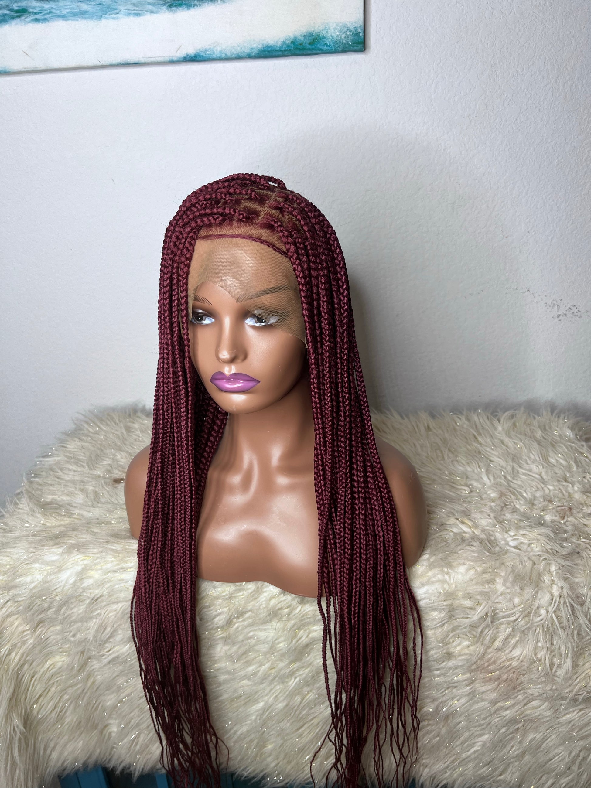 Burgundy knotless braids – sheshopperhairplace LLC