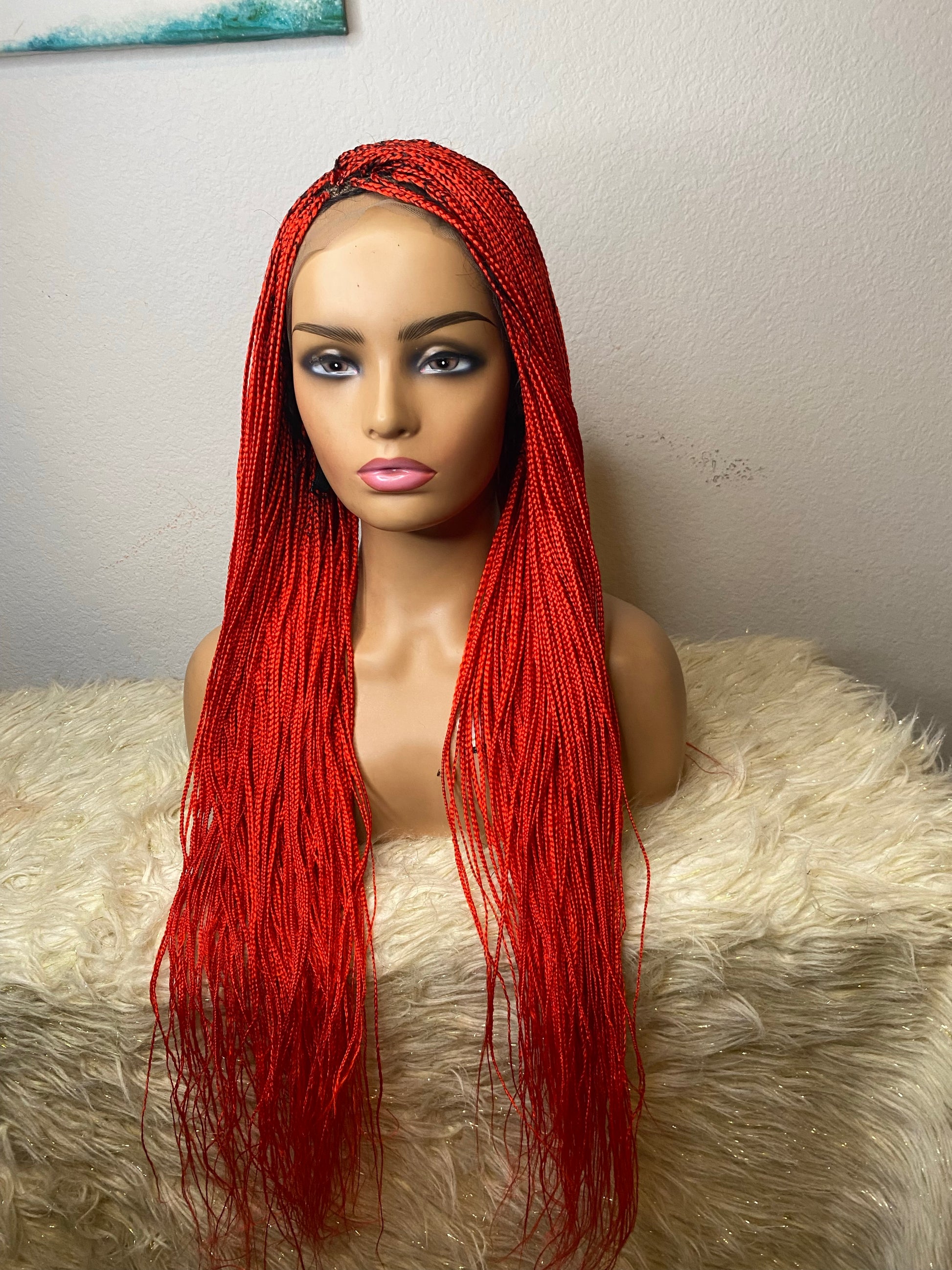 Red micro braids - sheshopperhairplace LLC