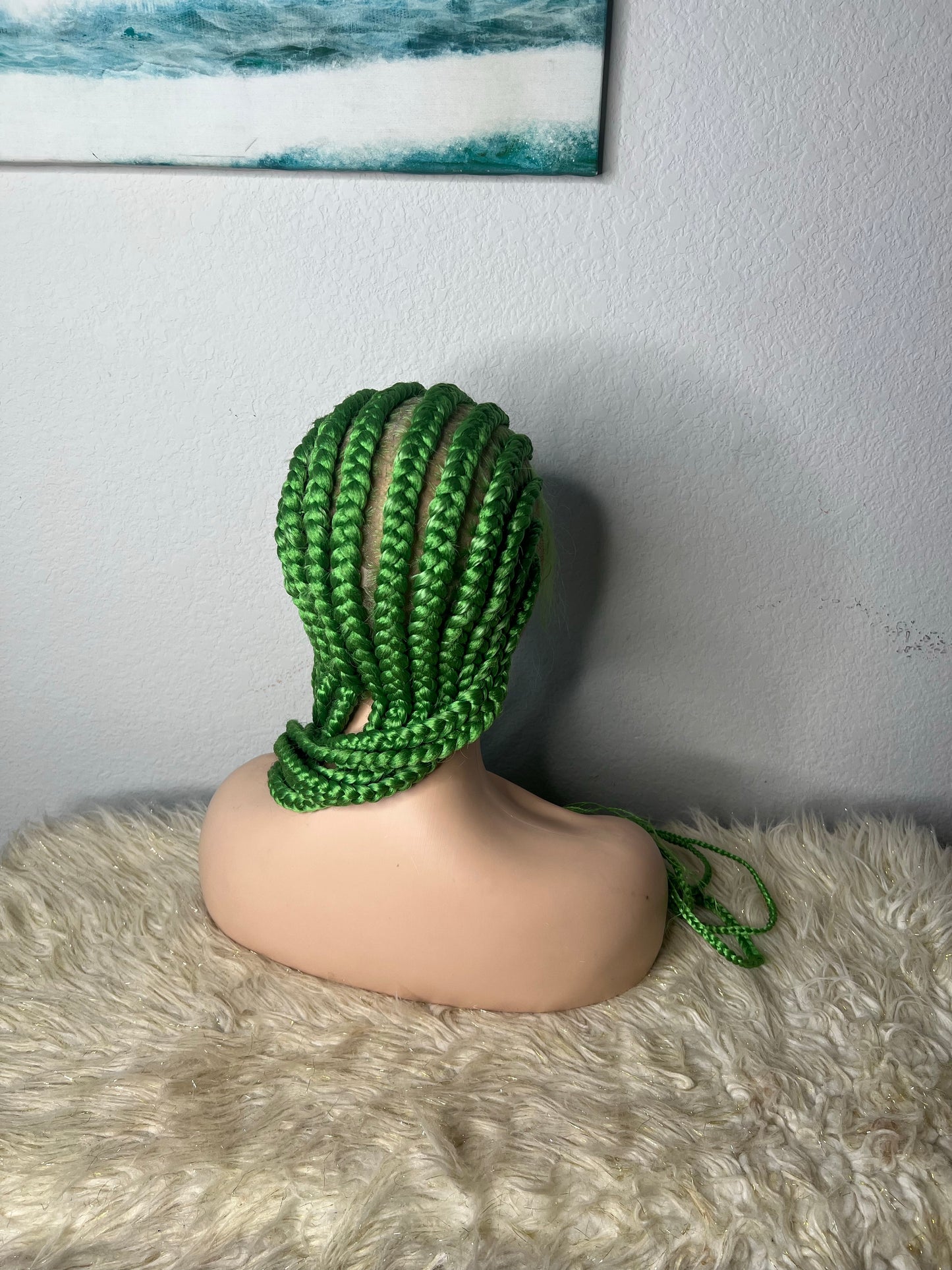 Lime braids to the back