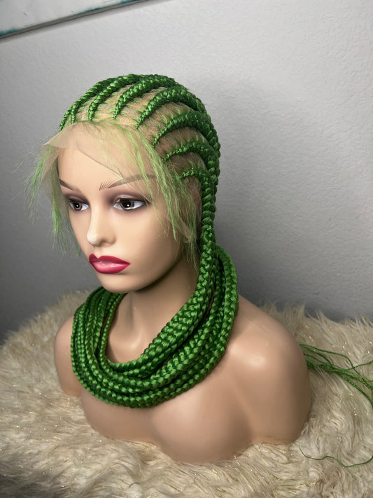 Lime braids to the back
