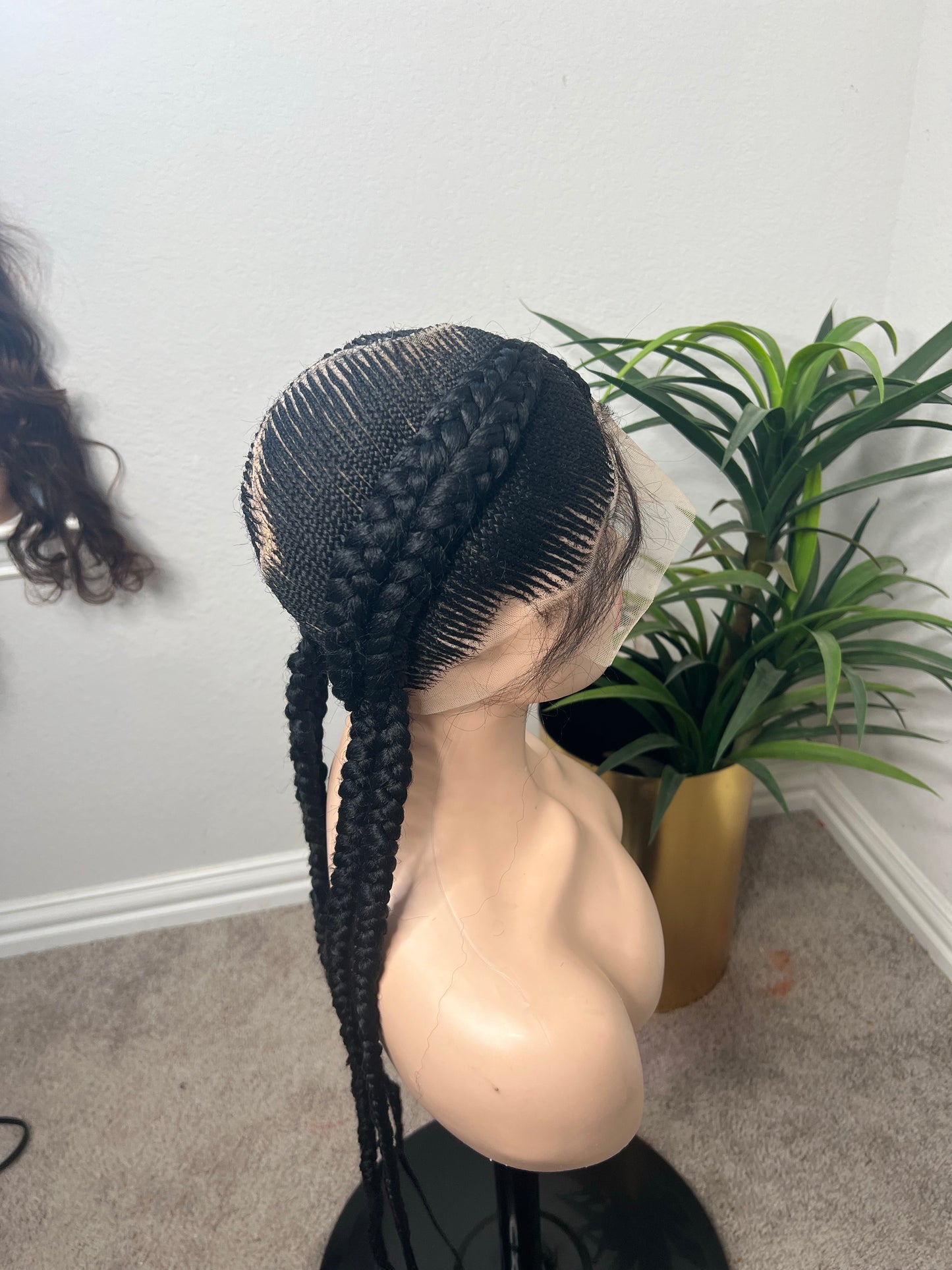 2 braids with micro braids to the back